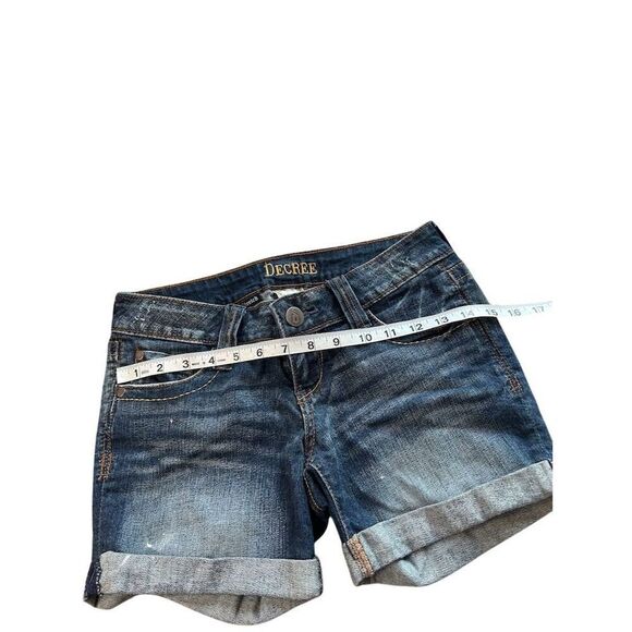 Decree Women's Blue Denim Short Shorts Size 1 - Picture 4 of 6